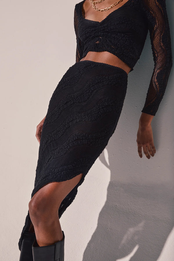 Charo Ruiz Cascade Skirt | Black