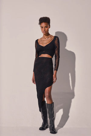 Charo Ruiz Cascade Skirt | Black