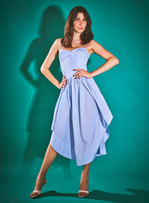 Fleur Du Mal Poplin Cupped Midi Dress