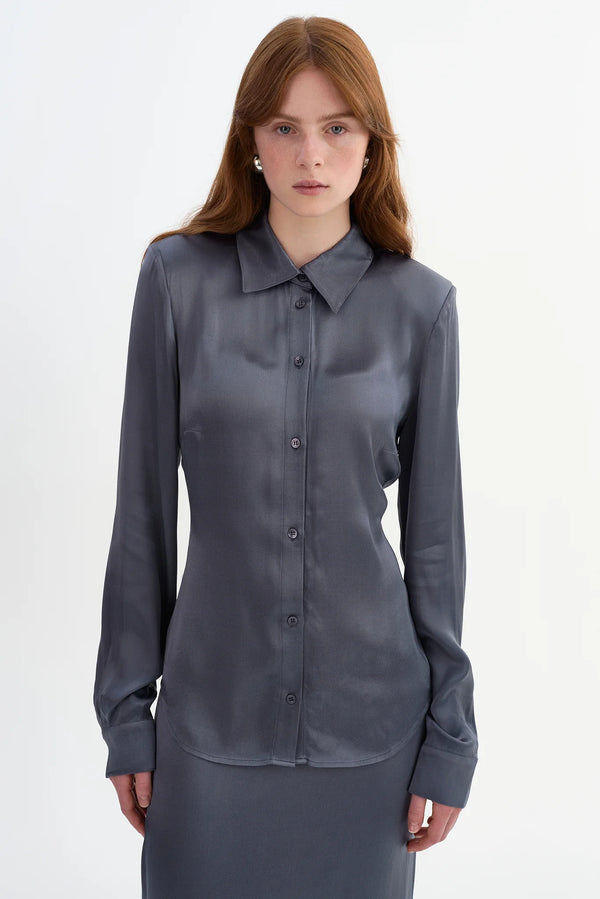 LaMarque Clarke Satin Shirt | Black or Graphite