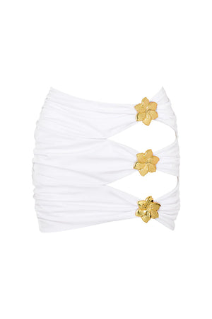 Cin Cin Coupe Cut Out Mini Skirt | White