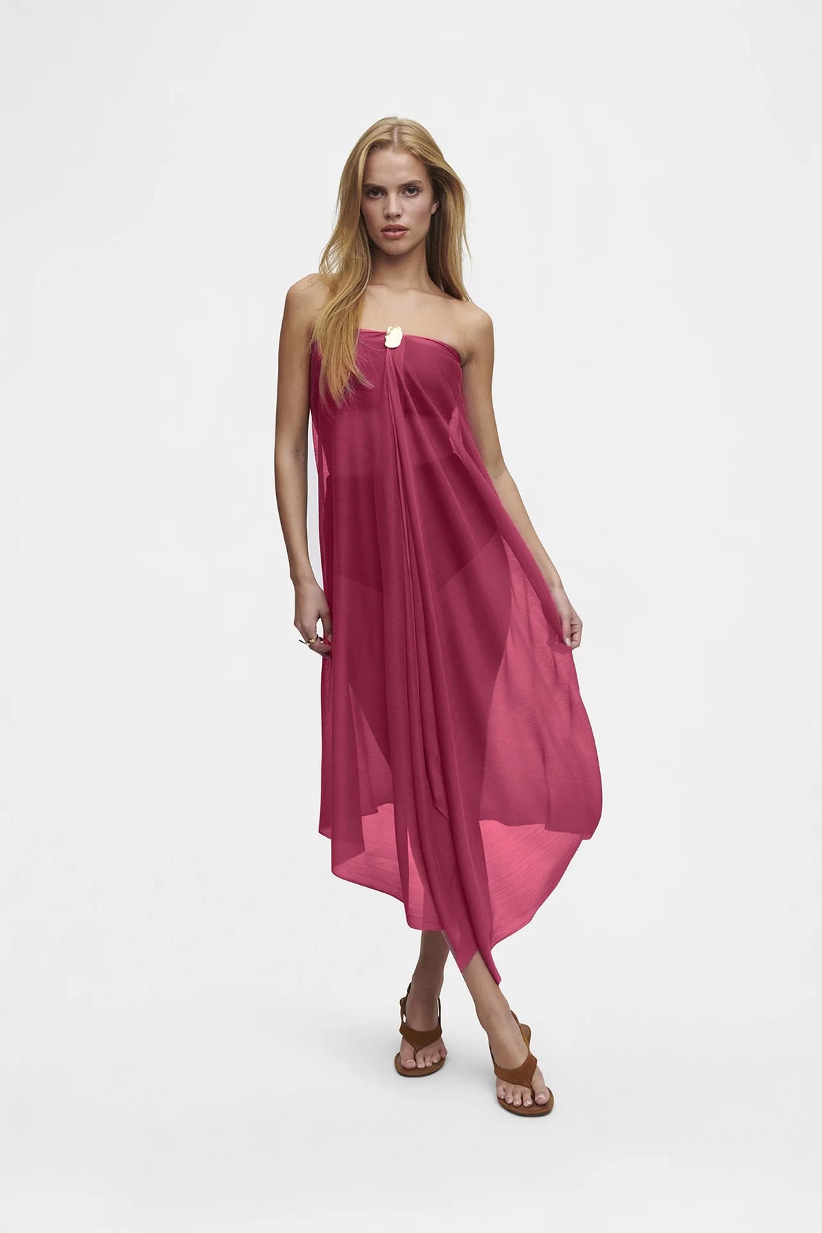 Silk Tulle Scarf | Pink