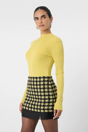 Toccin Spencer Tweed Organza Mini Skirt