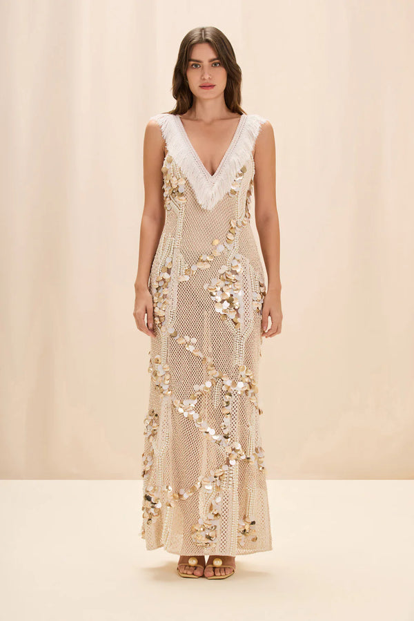 PatBo Seashell Embroidery Gown