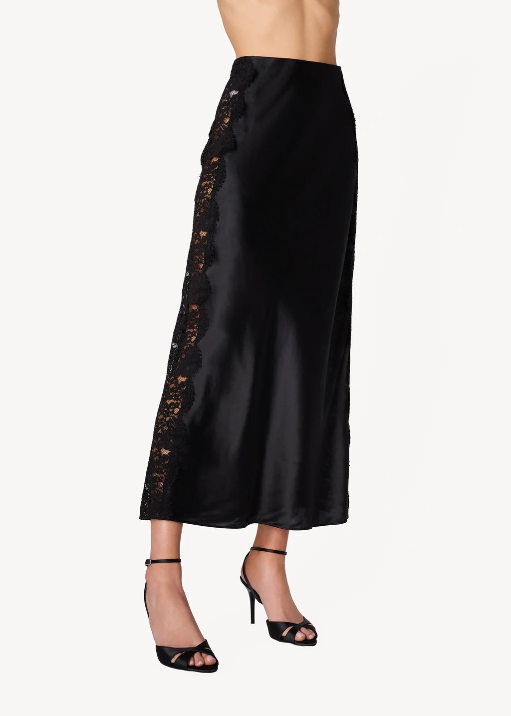 Darcel Silk Maxi Skirt | Black