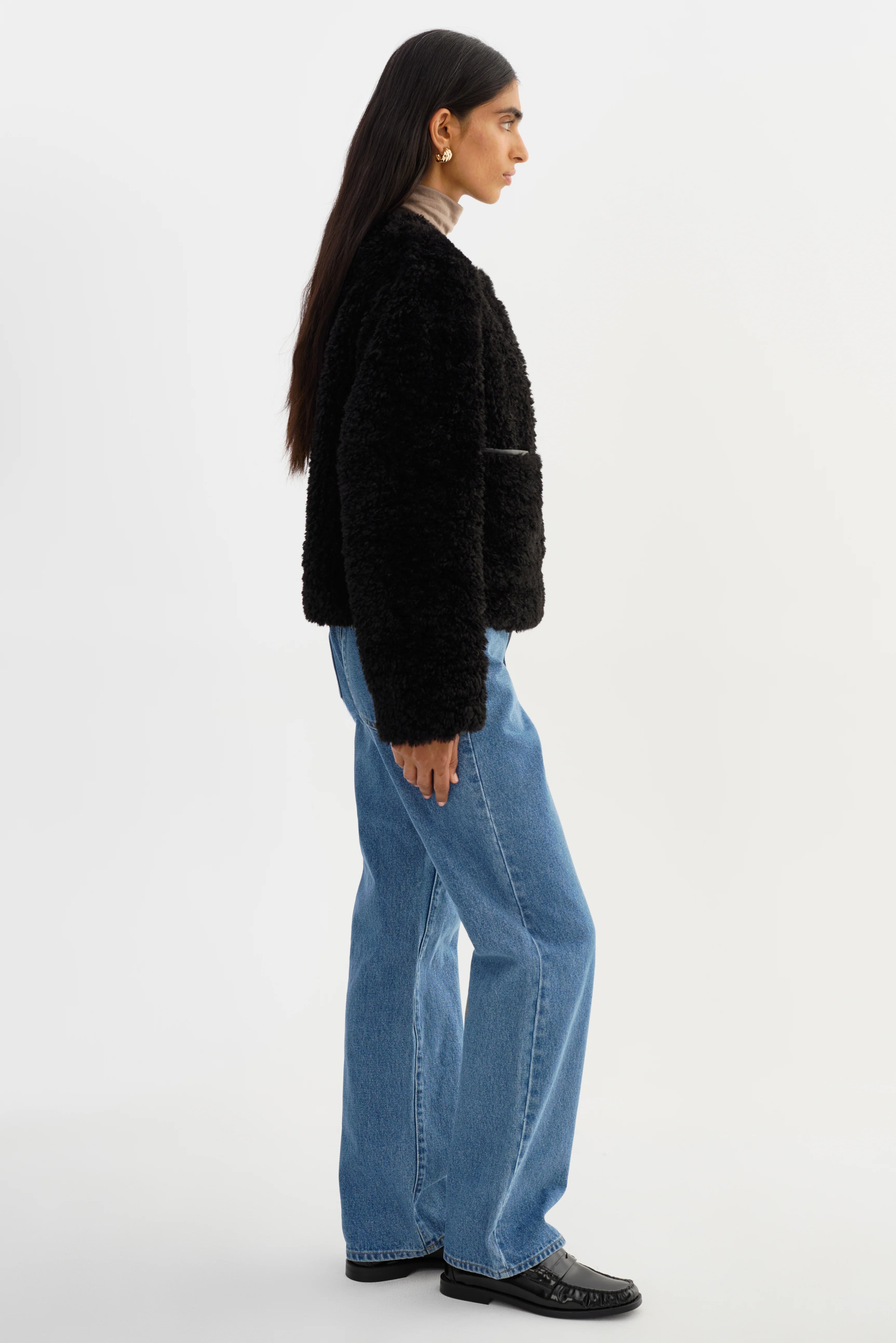 Emilia Sherpa Jacket | Black
