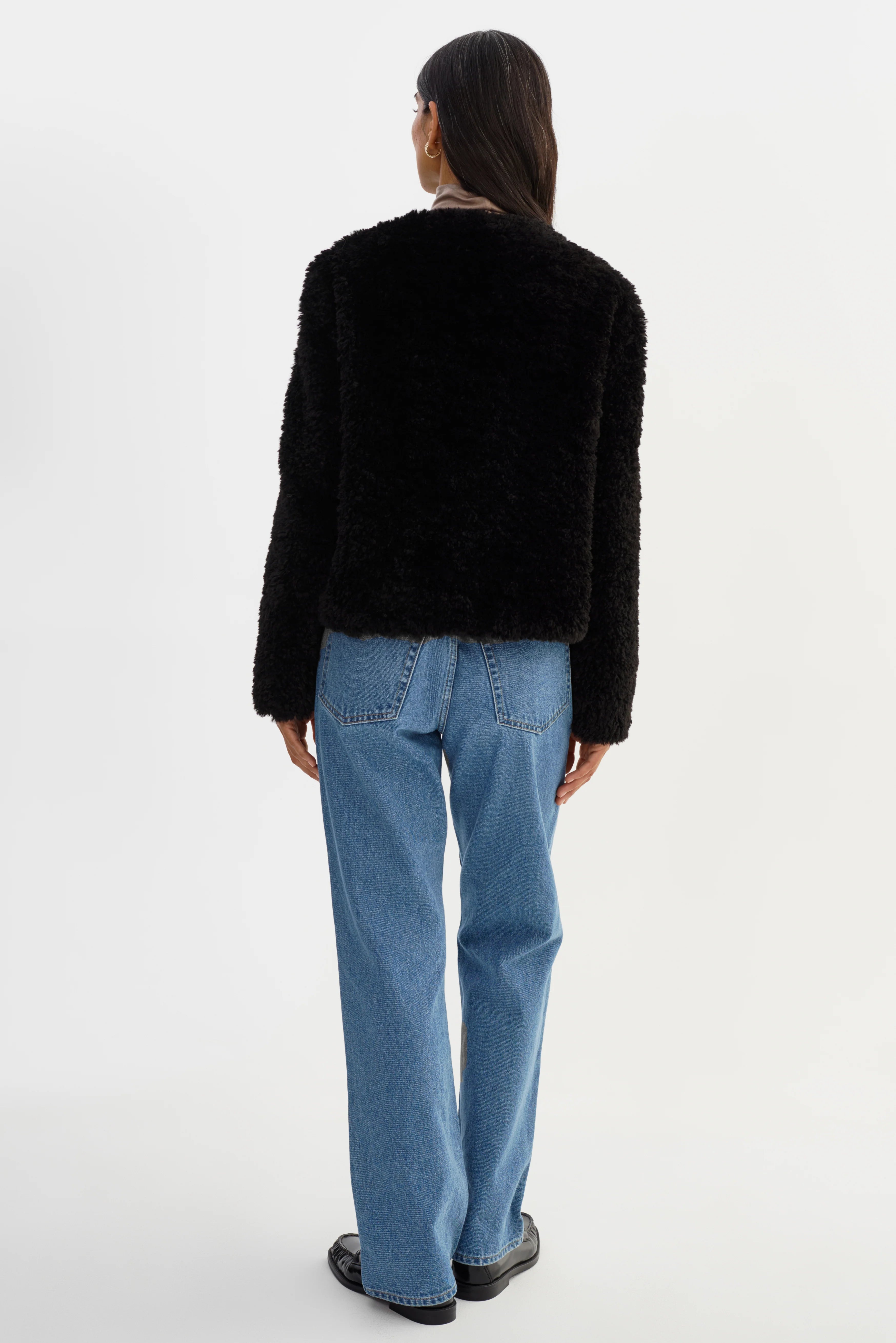Emilia Sherpa Jacket | Black