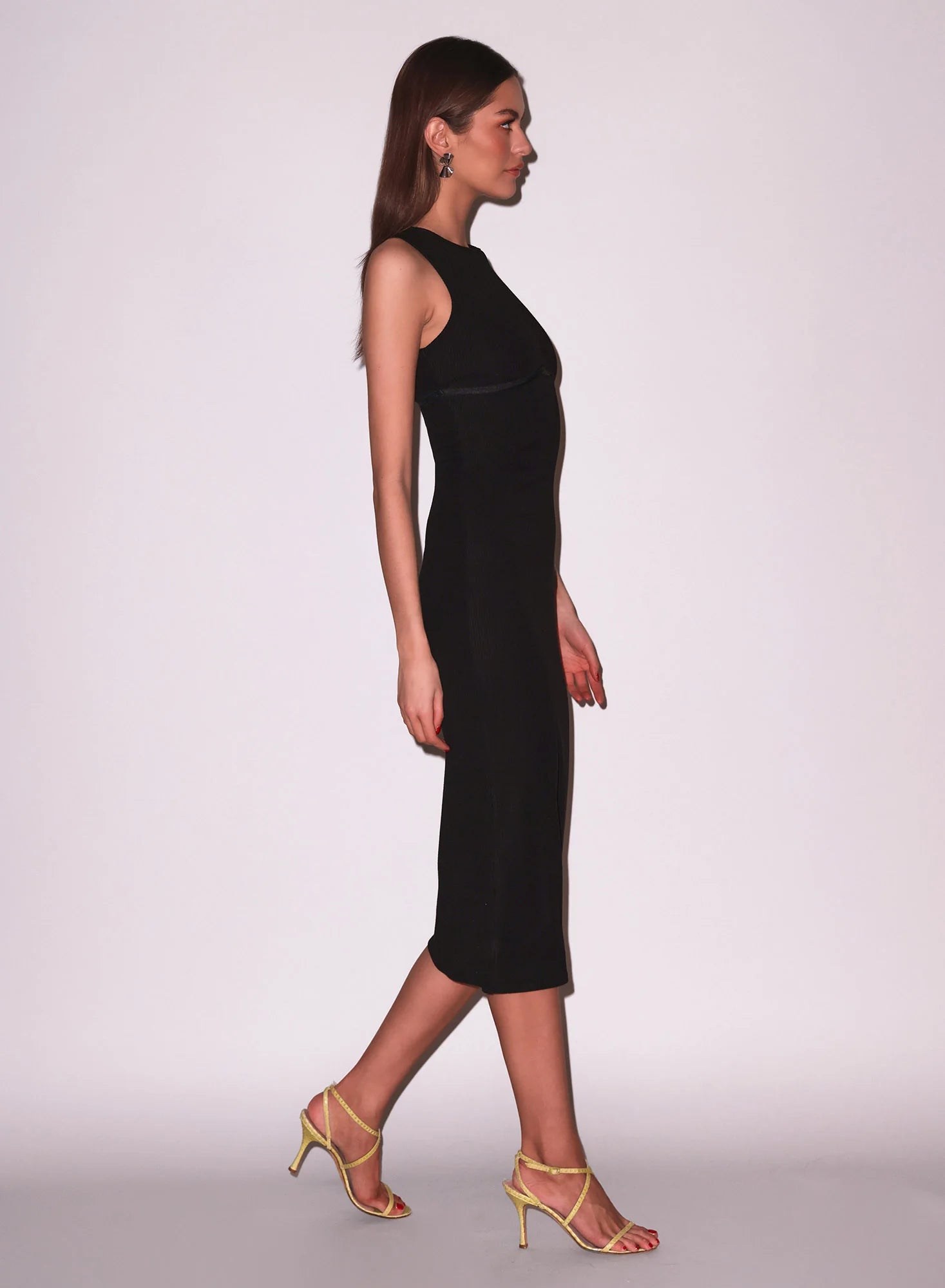 Fleur Du Mal Hourglass Rib Midi Dress | Black - The LALA Look Fleur Du Mal Hourglass Rib Midi Dress | Black - The LALA Look