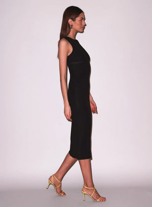 Fleur Du Mal Hourglass Rib Midi Dress | Black