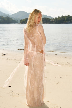 Bananhot Alana Lace Shirt | Peach