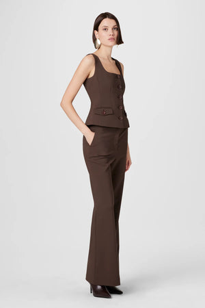 Toccin Gaia Ponte Flare Pants | Espresso