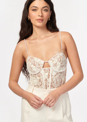 Cami NYC Delmara Corset Bodysuit | Ceramic