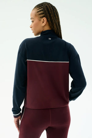 Splits 59 Millie Airweight Half Zip | Dark Cherry/Indigo