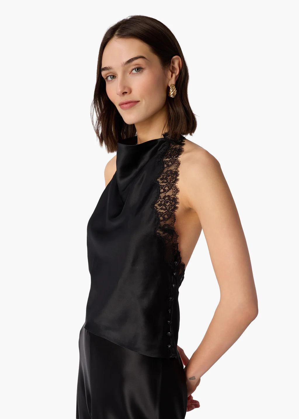 Lucille Silk Top | Black