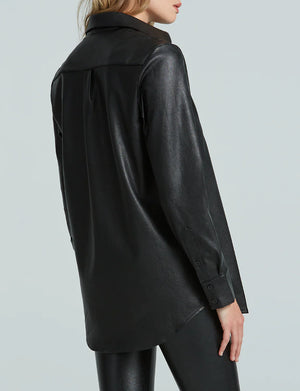 Commando Lightweight Faux Leather Oversized Button Down