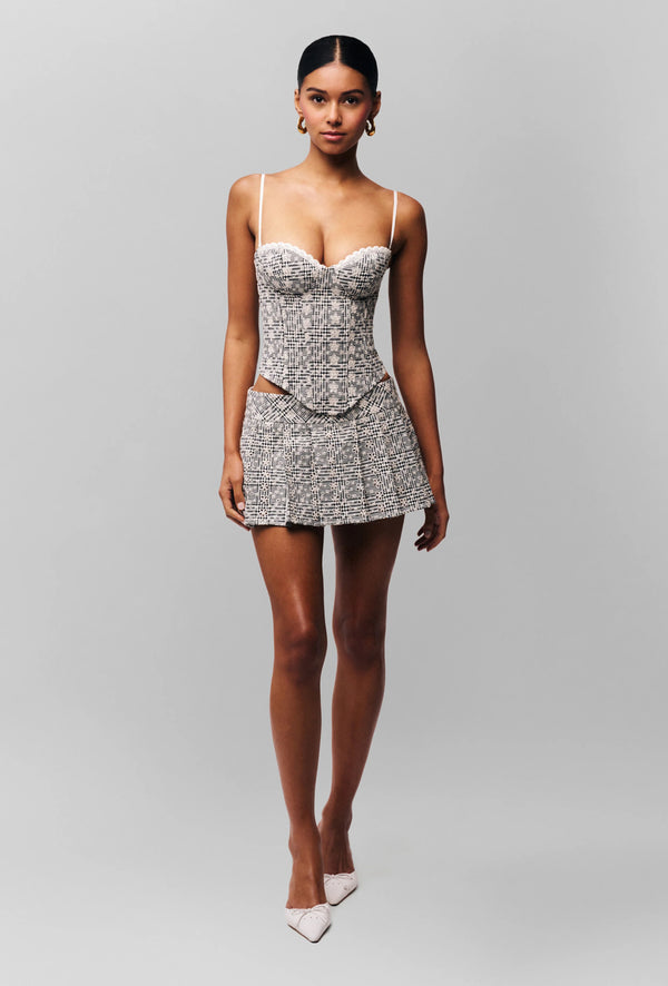 Danielle Guizio Floriane Gingham Skort