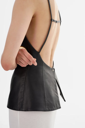 LaMarque Ilona Leather Hourglass Top | Black
