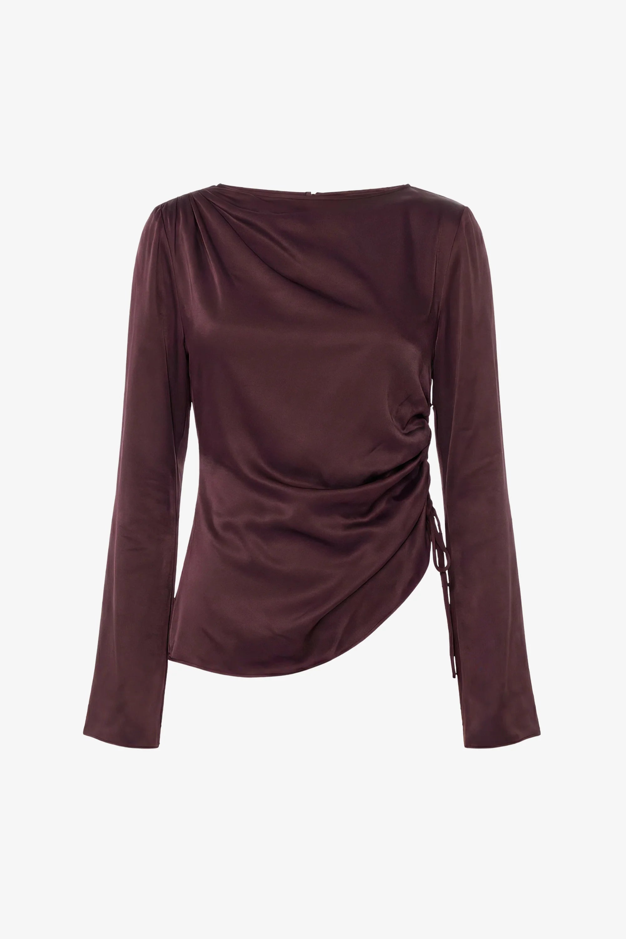 Cilina Long Sleeve Ruched Top | Fig