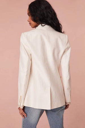 LoveShackFancy Lamia Tailored Suit Jacket | Antique white