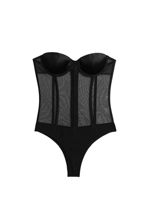 Fleur Du Mal Silk & Mesh Bodysuit