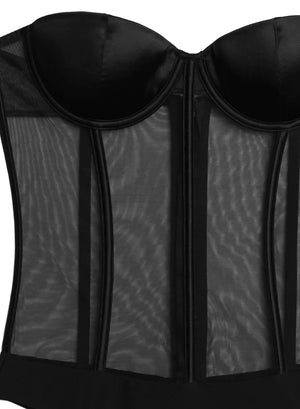 Fleur Du Mal Silk & Mesh Bodysuit