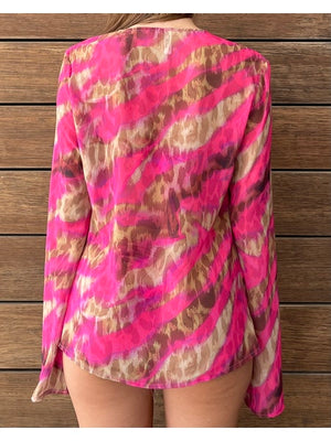 Bananhot Vanessa Cover Up | Pink Brown Jungle