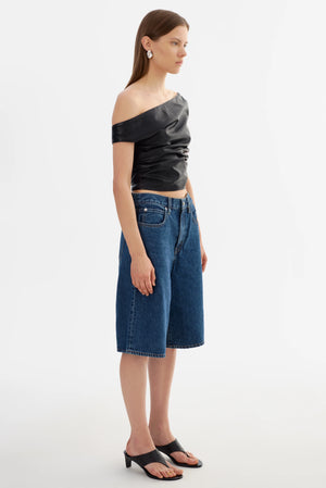 LaMarque Ines Off Shoulder Faux Leather | Black