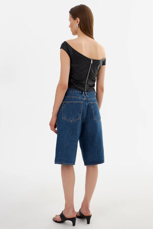 LaMarque Ines Off Shoulder Faux Leather | Black