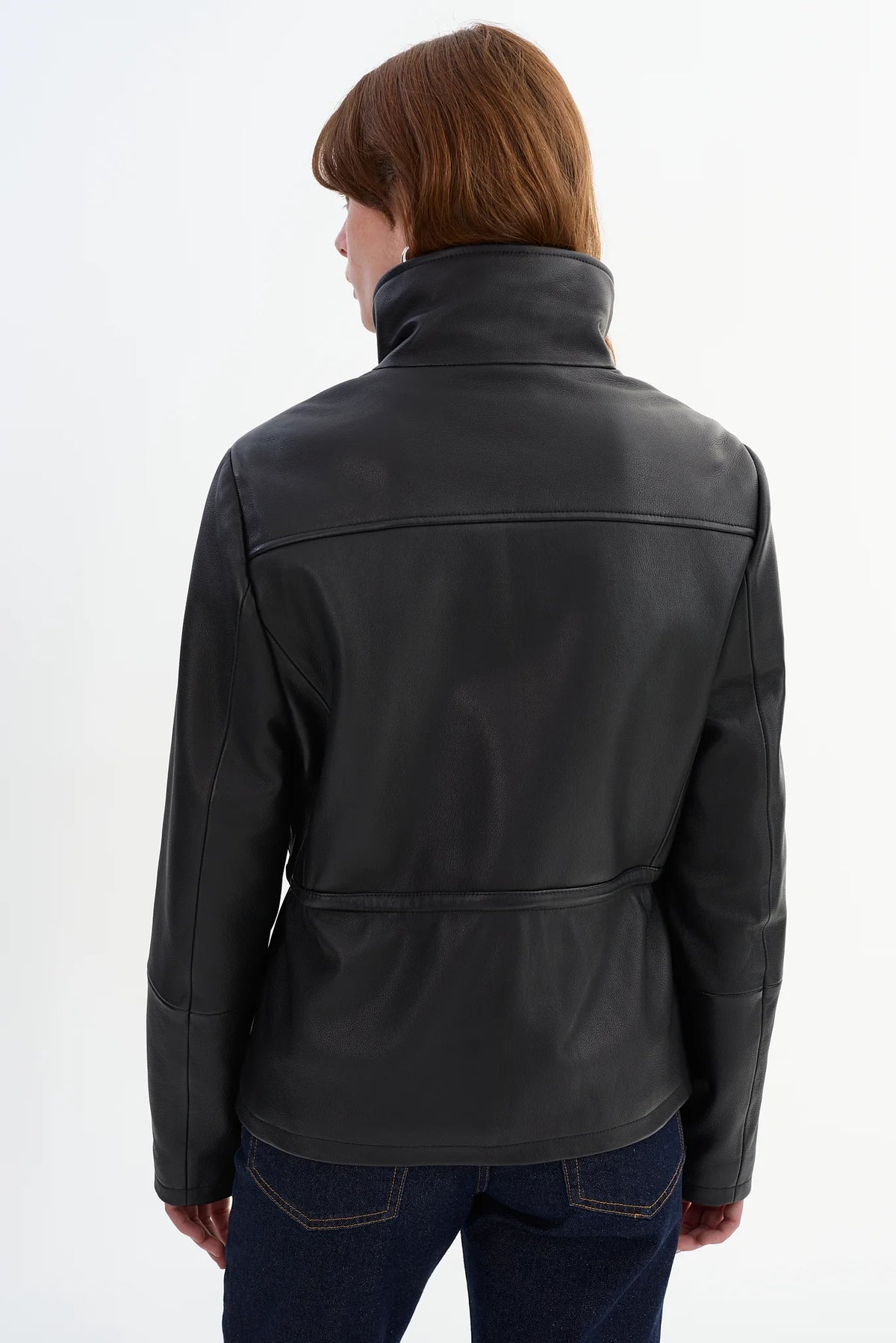 Jules Leather Anorak Jacket | Black