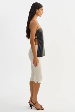 LaMarque Katya Faux Leather Open Back Strapless Top