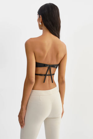 LaMarque Katya Faux Leather Open Back Strapless Top