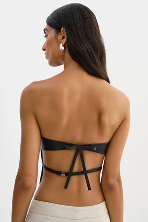 LaMarque Katya Faux Leather Open Back Strapless Top