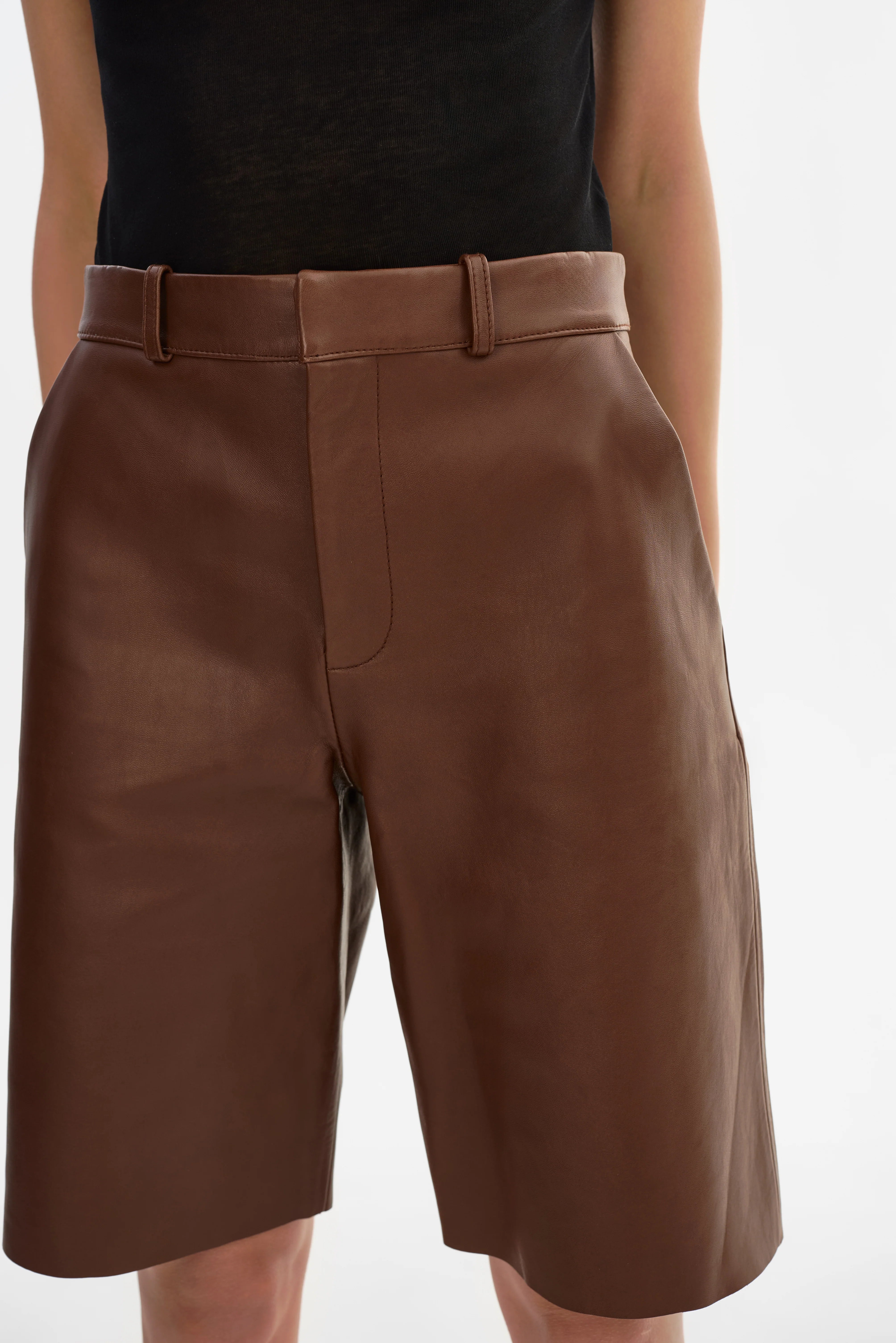Lotta Leather Shorts | Mid Brown