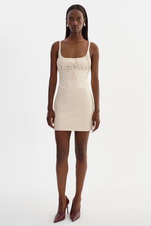 LaMarque Malika Faux Leather Dress | Whisper White