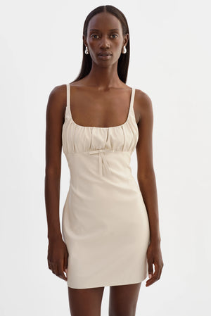 LaMarque Malika Faux Leather Dress | Whisper White