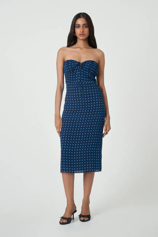 Summer Away Mona Dress | Navy Dot