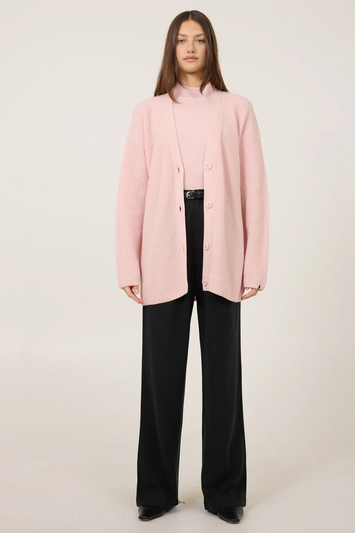 One Grey Day Pacific Cashmere Cardigan Quartz The LALA Look