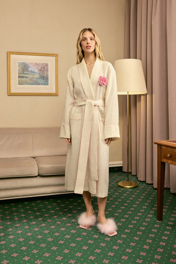 Sleeper The Rose Linen Robe | Milk