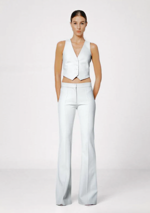 Sans Faff Lizzy Low-Rise Flared Trousers | White