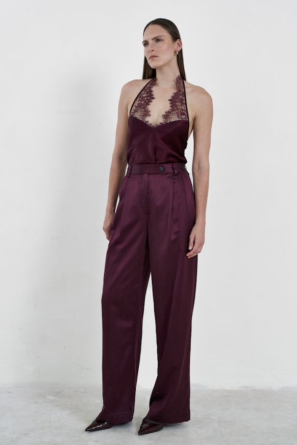 Sans Faff Sienna Lace Top | Bordeaux