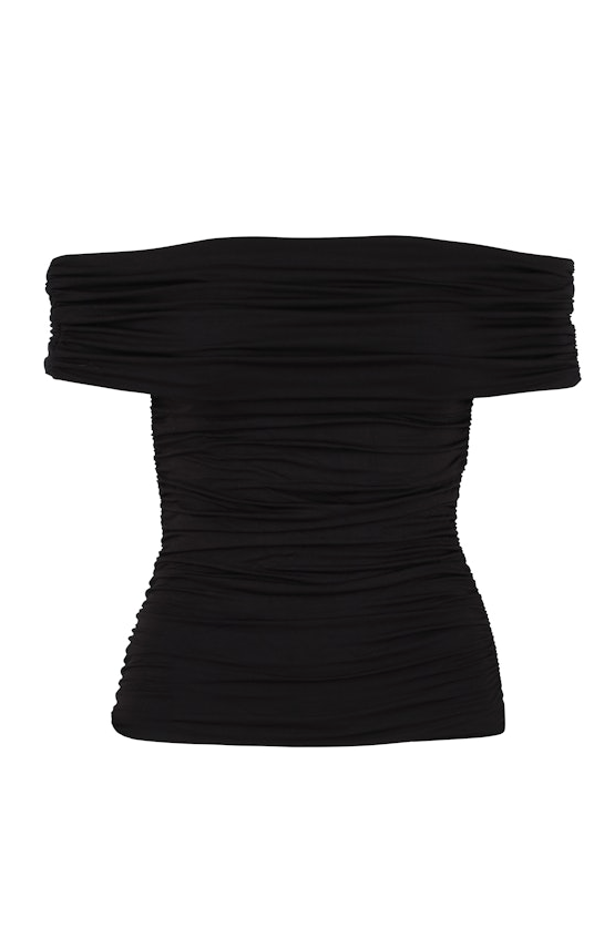 Sans Faff Sleeveless Ruched Top | Black
