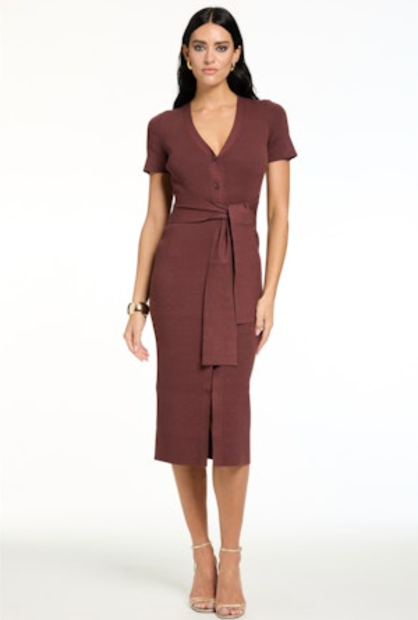 Toccin Agnes Tie Front Dress | Deep Spice