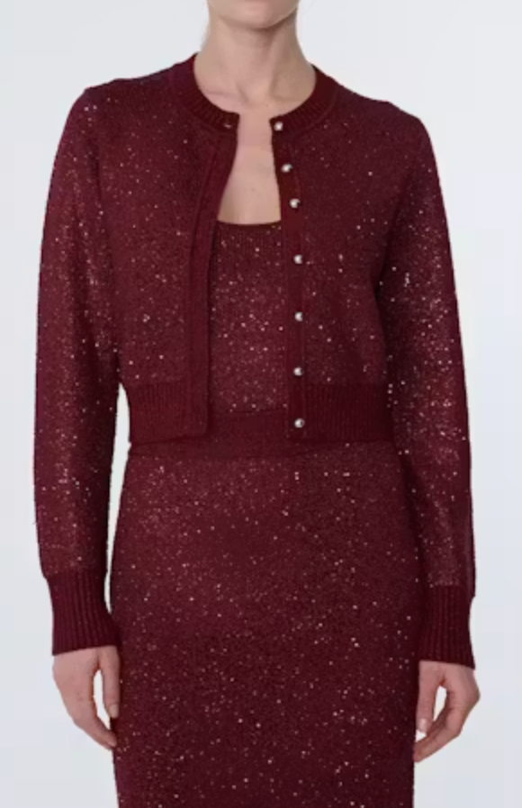 Mollie Classic Cardigan | Oxblood