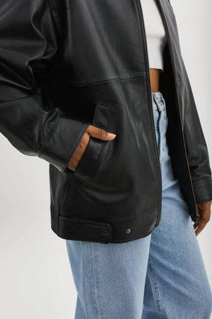 LaMarque Theia Leather Bomber Jacket | Black