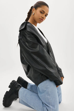 LaMarque Theia Leather Bomber Jacket | Black