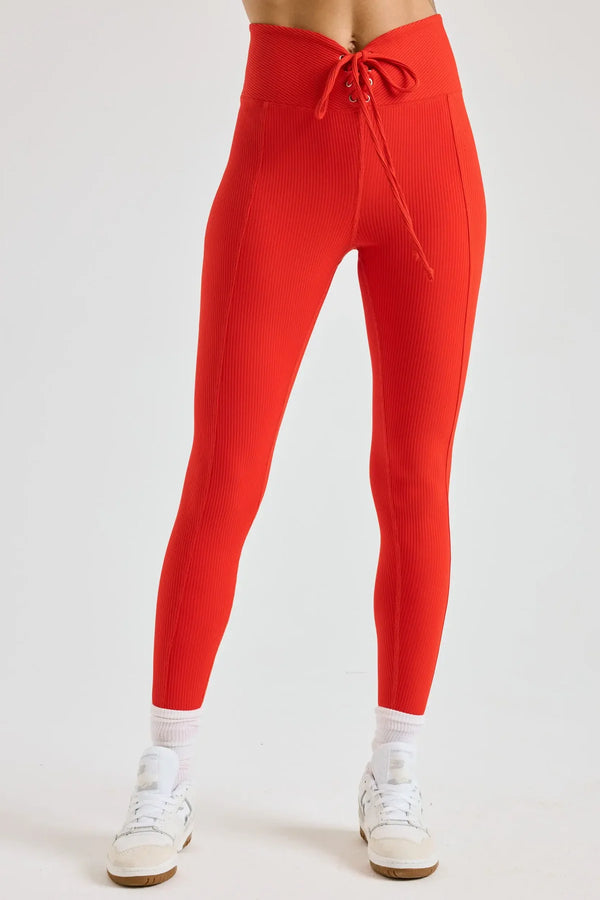 Year of Ours Ribbed Football Legging | Red