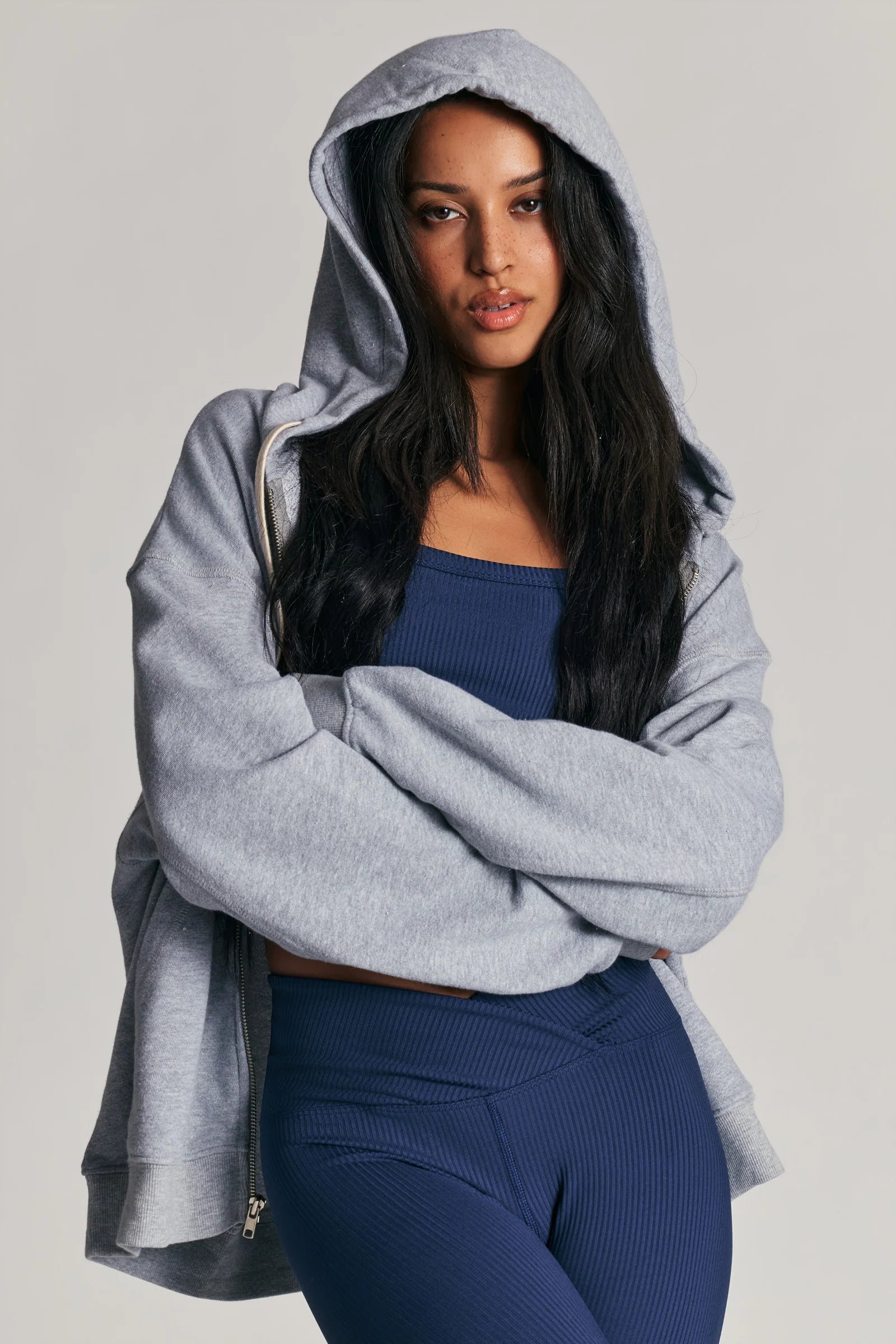 Stretch Boyfriend Zip Up Hoodie