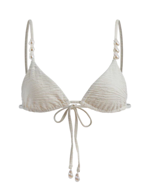 La Porte Kendall Triangle Bikini Top | Cloud Jacquard