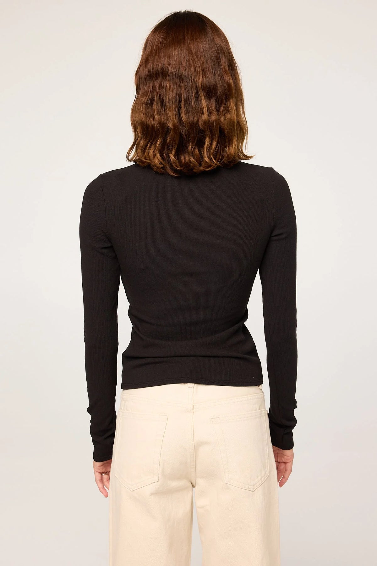Clover Ribbed Jersey Cardigan | Black