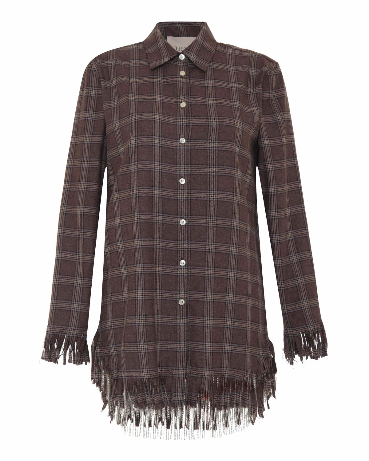 Europa Plaid Flannel Crystal Fringe Mini Dress | Huckelberry
